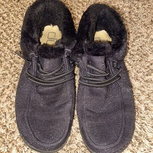 Black sparkly Hey Dudes